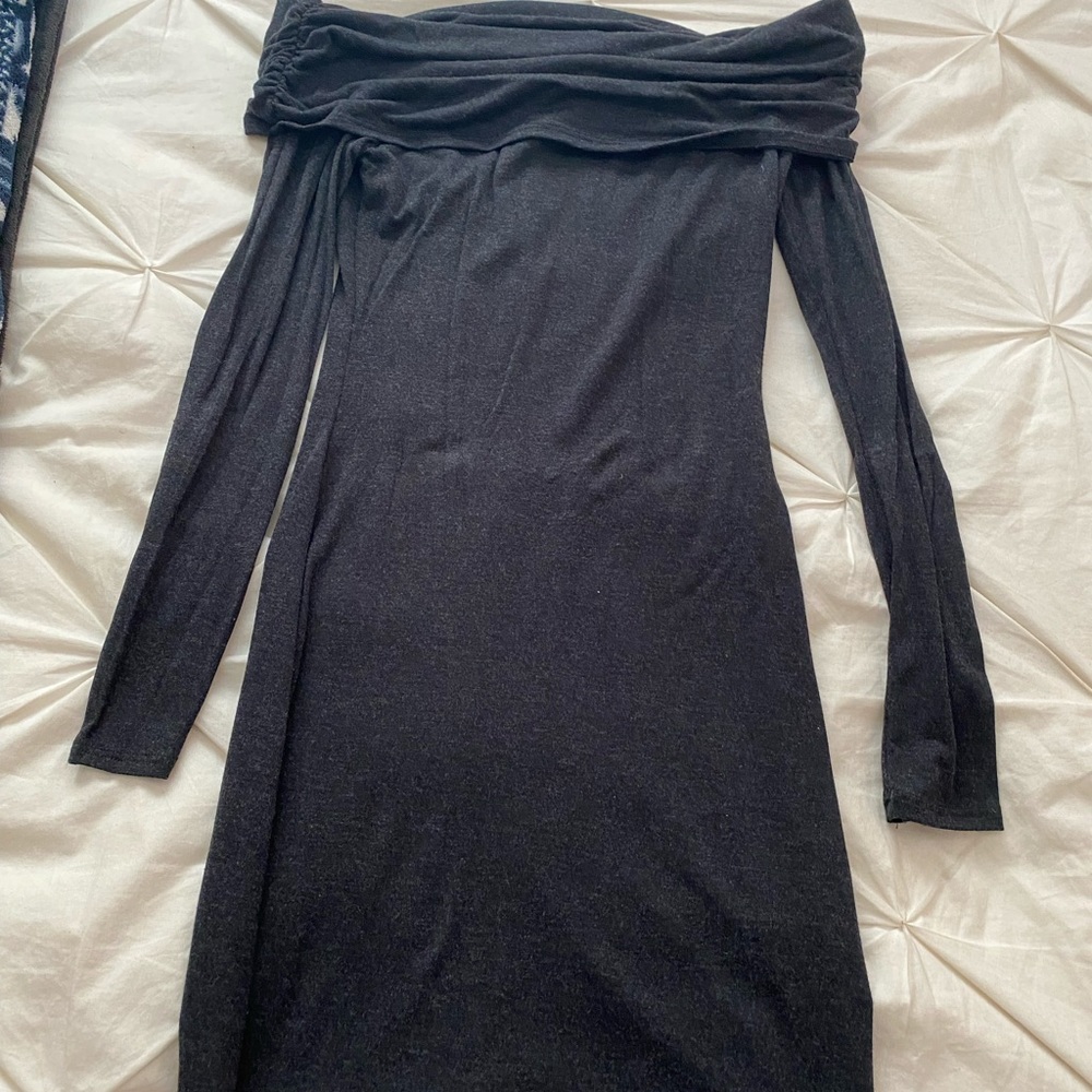 Gray off the shoulder dress